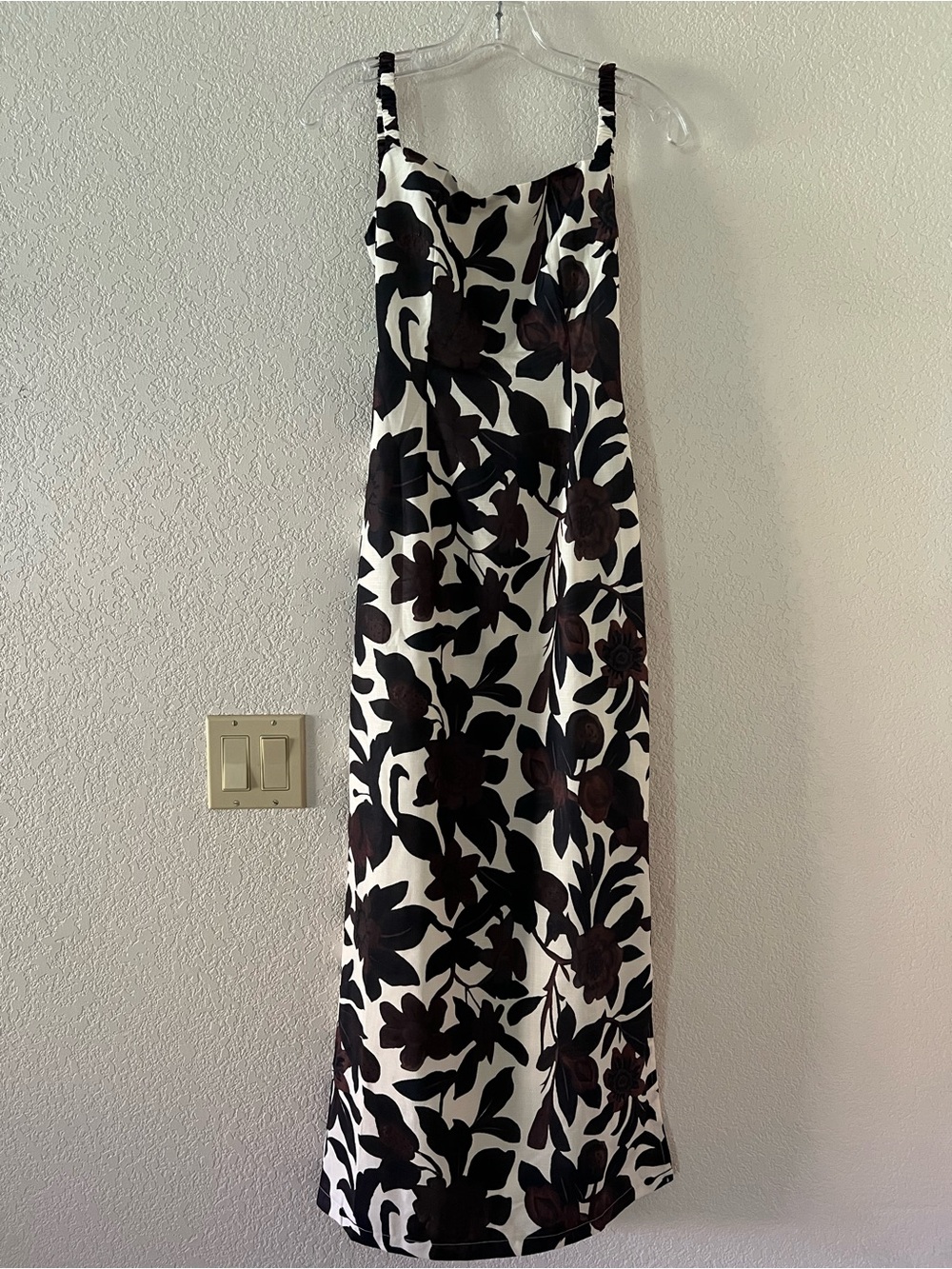 Commense Backless Brown & Cream Print Split Zipper Dress NWT - Picture 4 of 7